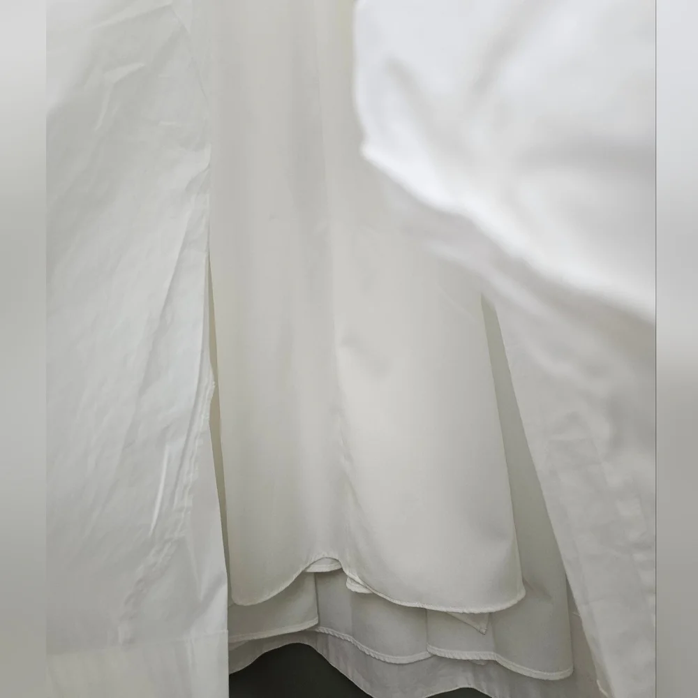 Mare Mare x Anthropologie White Strapless Seamed A-Line Midi Dress, XL